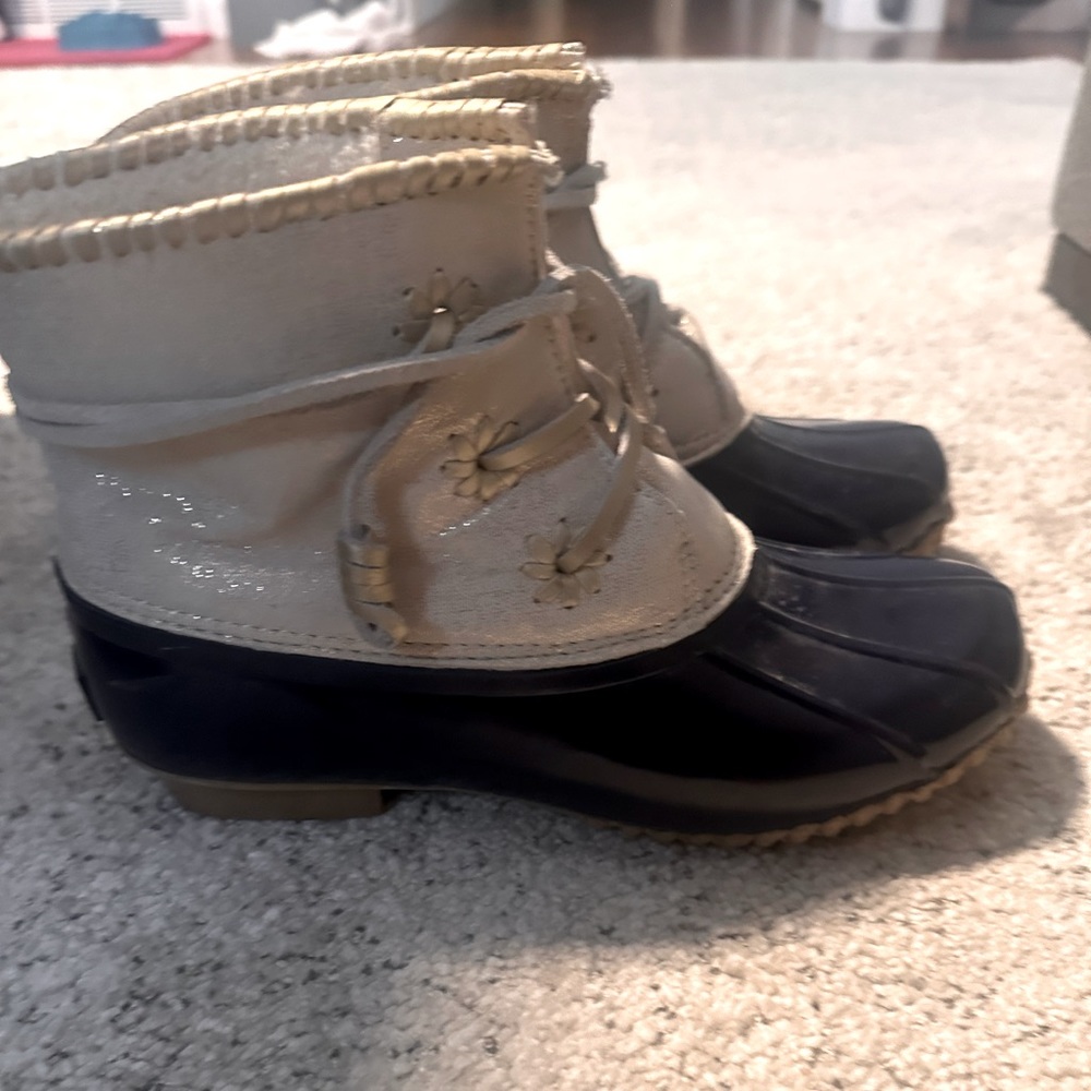 Jack Rodger Duck boots - navy and tan/golden
